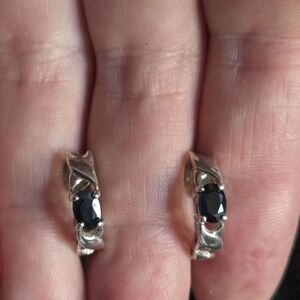 2 Genuine Sapphires (Corundum)And Silver 925 In The Earrings.